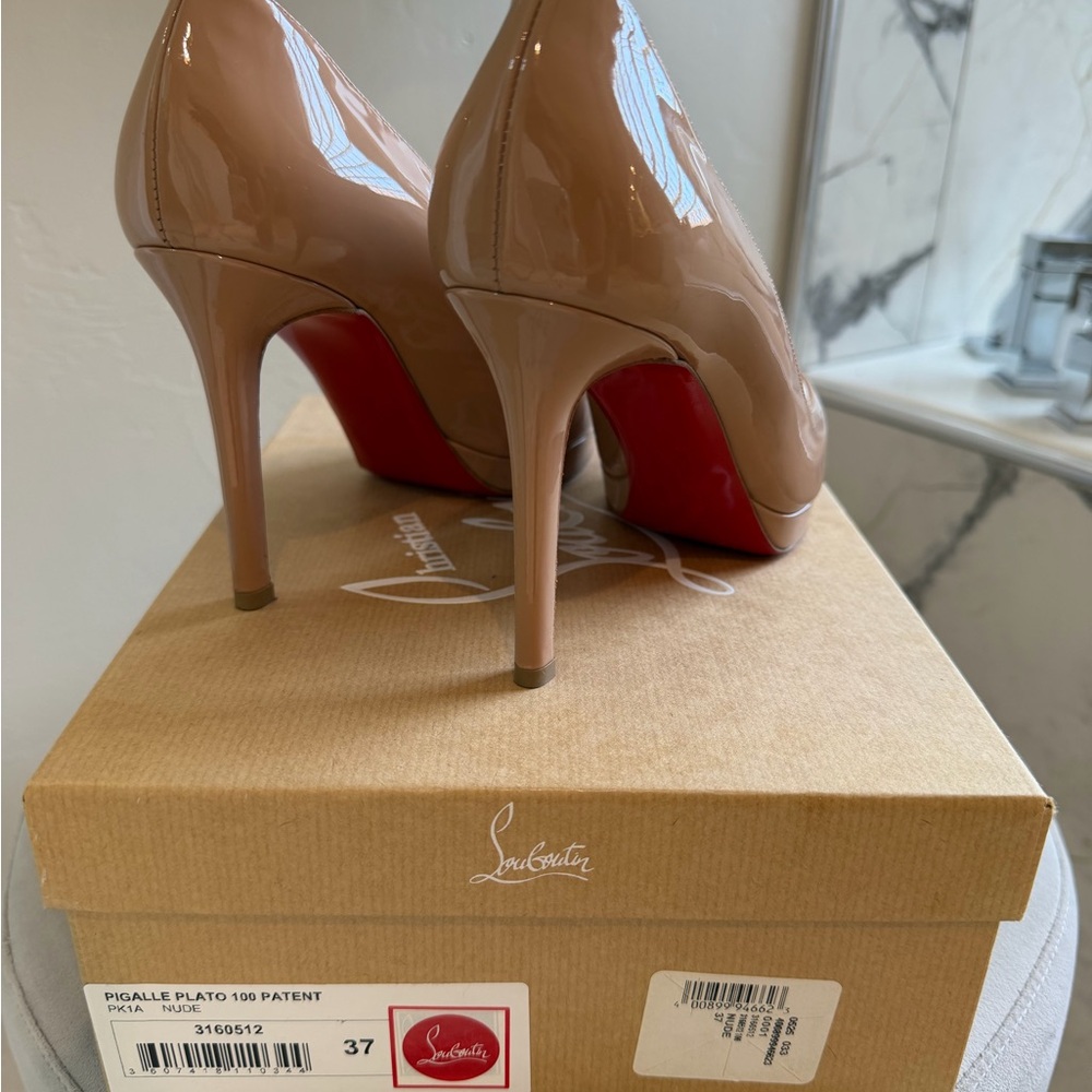 Christian Louboutin Blush Patent Leather Pointed Toe Pumps - Picture 2 of 5